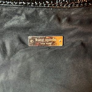 Kate Spade shoulder bag S363 in black nylon with leather trim 1/2 chain straps